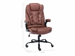 Online vidaxl Silla de oficina de piel de ante sintética marrón Marru00f3n
