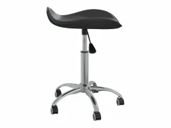 Clearance Silla de oficina de piel sintética negra Negro