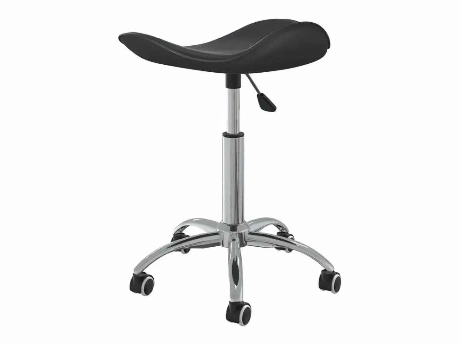 Clearance Silla de oficina de piel sintética negra Negro