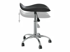 Clearance Silla de oficina de piel sintética negra Negro