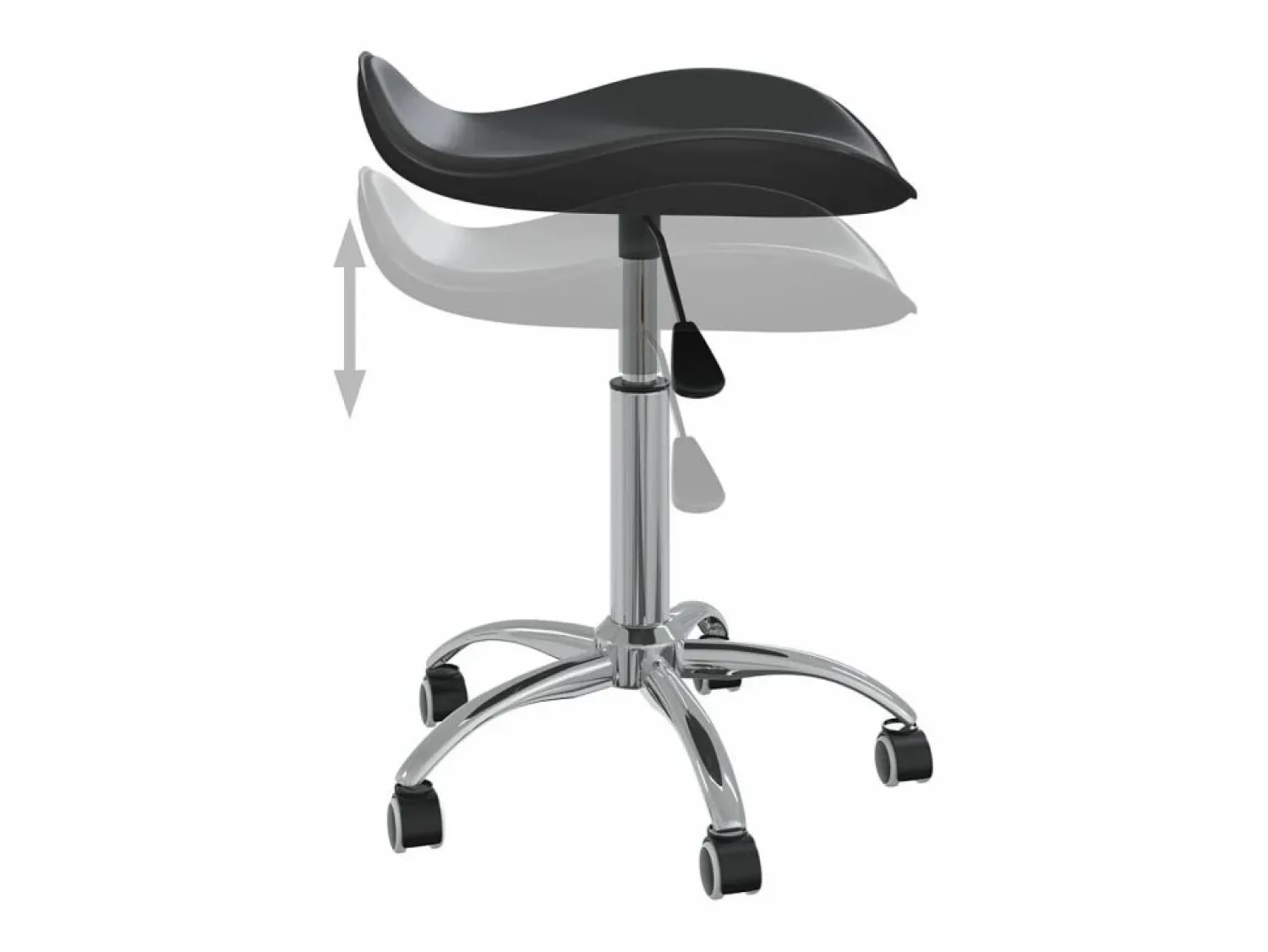 Clearance Silla de oficina de piel sintética negra Negro