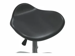 Clearance Silla de oficina de piel sintética negra Negro