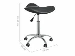 Clearance Silla de oficina de piel sintética negra Negro