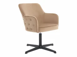 Outlet Vente-unique Silla de oficina de terciopelo y metal negro - CAPULI Beige