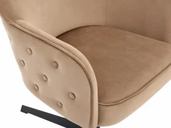 Outlet Vente-unique Silla de oficina de terciopelo y metal negro - CAPULI Beige