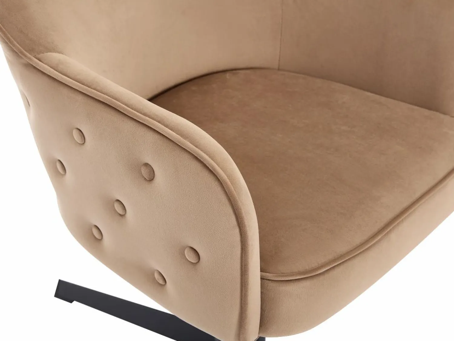 Outlet Vente-unique Silla de oficina de terciopelo y metal negro - CAPULI Beige