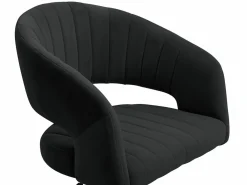 Vente-unique Silla de oficina de terciopelo y metal dorado - TIRIESI