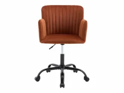 Sale Vente-unique Silla de oficina de terciopelo y acero en color con altura ajustable - TOARA Terracota