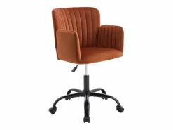 Sale Vente-unique Silla de oficina de terciopelo y acero en color con altura ajustable - TOARA Terracota