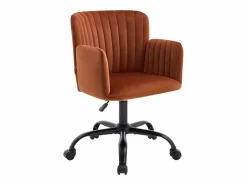 Sale Vente-unique Silla de oficina de terciopelo y acero en color con altura ajustable - TOARA Terracota