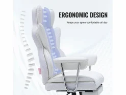 Best Silla de Oficina Ejecutiva SucceBuy, Reclinable con Reposapiés y Balanceo de 90 a 120° Silla De Escritorio
