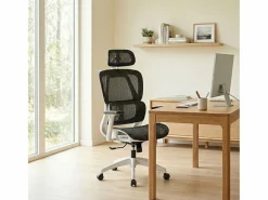 Outlet ADEC Silla de oficina Ergo altura regulable transpirable 118-124x70x70 cm Blanco