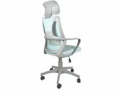Kayelles Silla de oficina ergonómica, asiento de tejido Mesh reclinable, reposacabezas, altura regulable, giratoria, soporte lumbar, ruedas suaves FAMA+