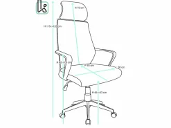 Kayelles Silla de oficina ergonómica, asiento de tejido Mesh reclinable, reposacabezas, altura regulable, giratoria, soporte lumbar, ruedas suaves FAMA+
