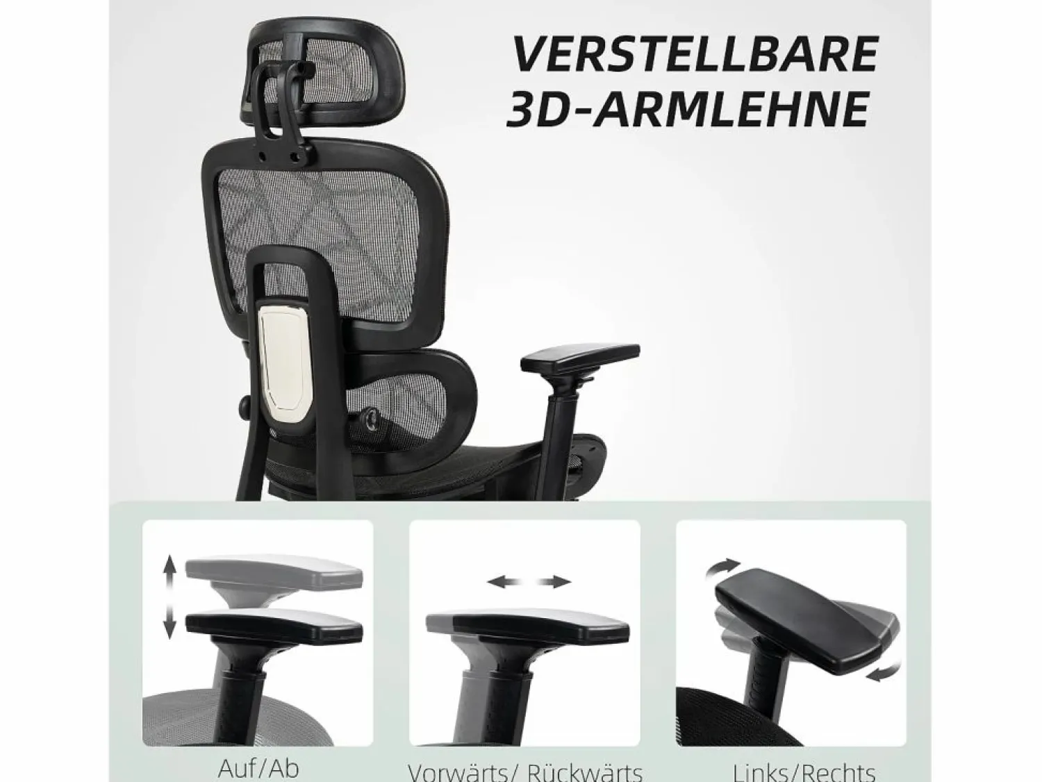 Silla de oficina ergonómica con soporte lumbar, reposacabezas, reposabrazos, tejido de malla, color (66x64x122 cm) Silla De Escritorio