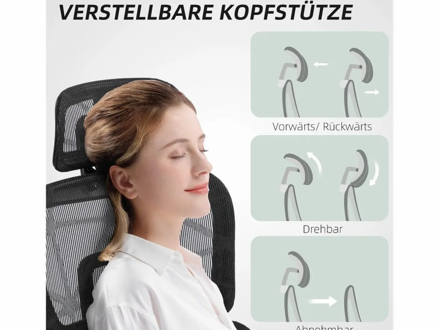 Silla de oficina ergonómica con soporte lumbar, reposacabezas, reposabrazos, tejido de malla, color (66x64x122 cm) Silla De Escritorio