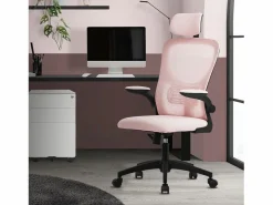 ML-DESIGN Silla de oficina ergonomica, asiento ordenador regulable con reposacabezas