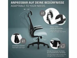 Best ML-DESIGN Silla de oficina ergonomica, asiento ordenador regulable con reposacabezas Azul