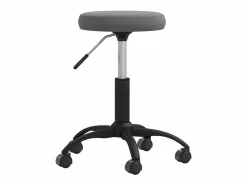 Silla de oficina giratoria de terciopelo gris oscuro