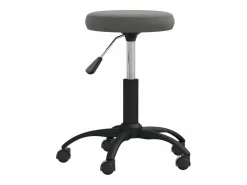Silla de oficina giratoria de terciopelo gris oscuro