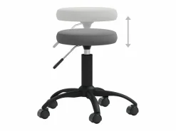 Silla de oficina giratoria de terciopelo gris oscuro