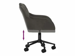 Outlet Clicnbuy Silla de oficina giratoria de terciopelo oscuro Gris