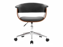 Silla de oficina giratoria de madera curvada y tela ES29747