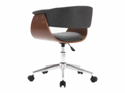 Silla de oficina giratoria de madera curvada y tela ES29747