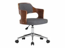 Discount Silla de oficina giratoria de madera curvada y tela ES372939 Gris