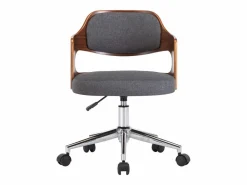Discount Silla de oficina giratoria de madera curvada y tela ES372939 Gris