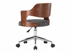 Discount Silla de oficina giratoria de madera curvada y tela ES372939 Gris
