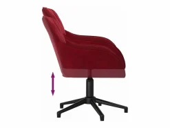 Clicnbuy Silla de oficina giratoria de terciopelo tinto