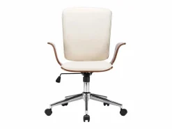 Clicnbuy Silla de oficina giratoria cuero sintético madera curva