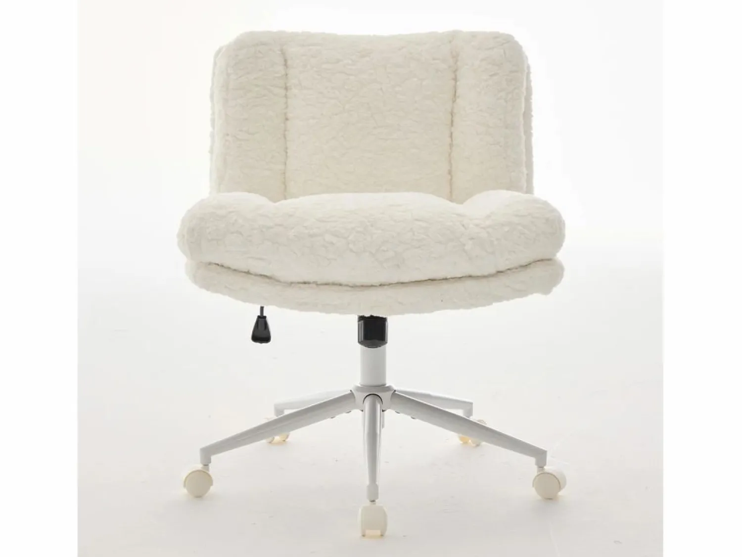Outlet Hauss Spole Silla de oficina giratoria de tela morada con doble cojín - Altura regulable Crema