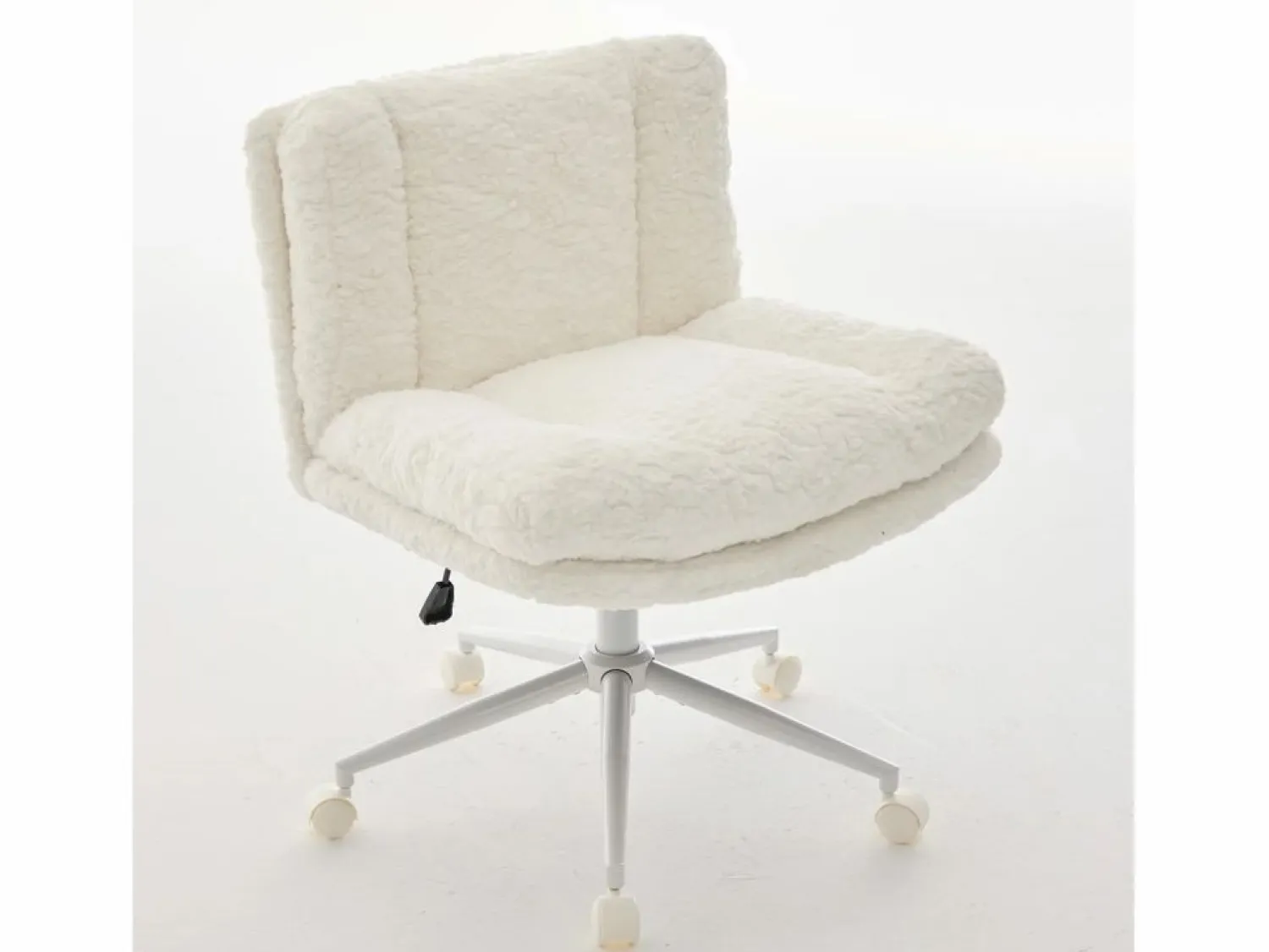 Outlet Hauss Spole Silla de oficina giratoria de tela morada con doble cojín - Altura regulable Crema
