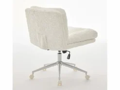 Outlet Hauss Spole Silla de oficina giratoria de tela morada con doble cojín - Altura regulable Crema