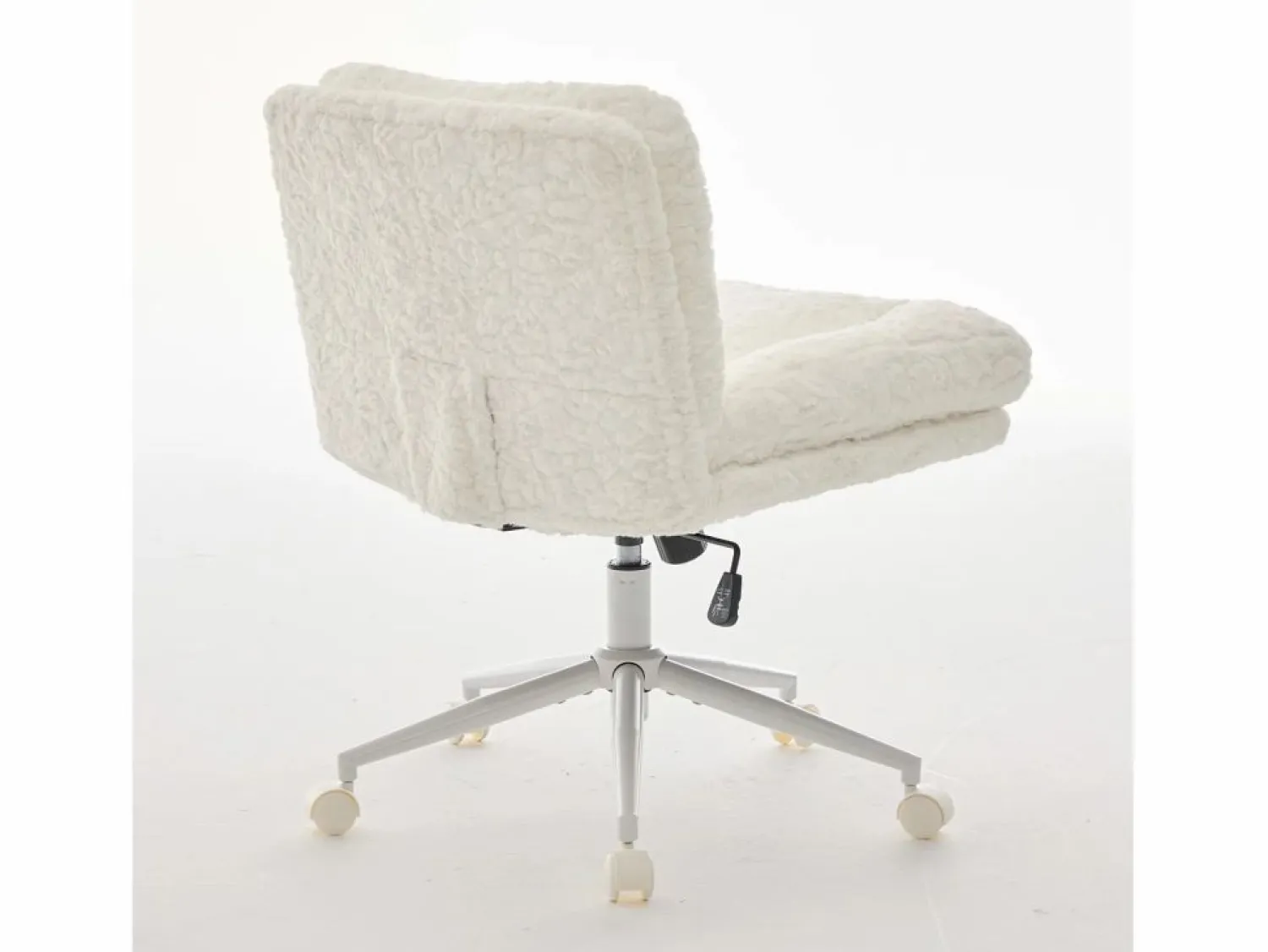 Outlet Hauss Spole Silla de oficina giratoria de tela morada con doble cojín - Altura regulable Crema