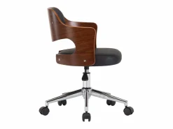 Silla de oficina giratoria madera curvada cuero sintético ES476282