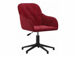 Silla de oficina giratoria de terciopelo tinto ES820330