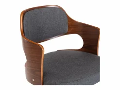 Best Silla de oficina giratoria de madera curvada y tela Silla De Escritorio