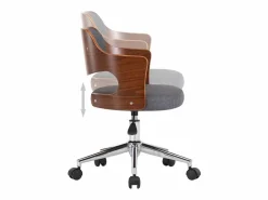 Best Silla de oficina giratoria de madera curvada y tela Silla De Escritorio