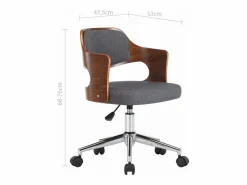 Best Silla de oficina giratoria de madera curvada y tela Silla De Escritorio