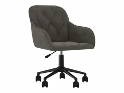 Discount Silla de oficina giratoria de terciopelo oscuro ES543929 Gris