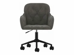 Discount Silla de oficina giratoria de terciopelo oscuro ES543929 Gris