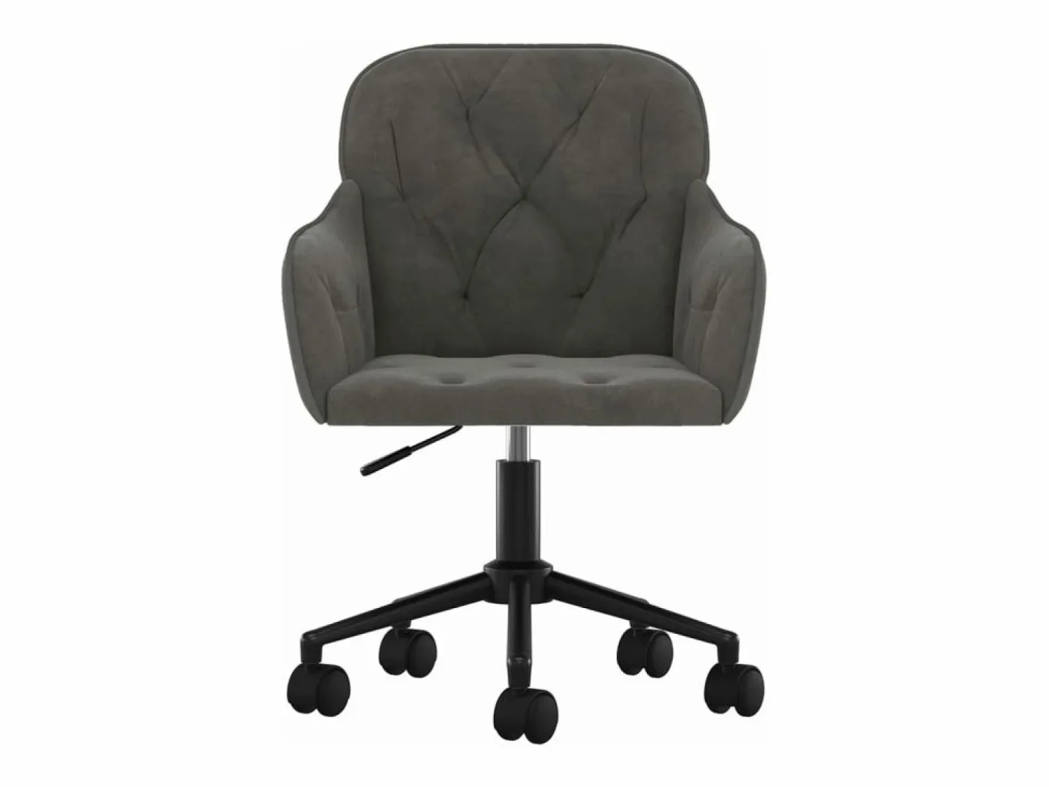 Discount Silla de oficina giratoria de terciopelo oscuro ES543929 Gris