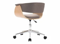 Online Silla de oficina giratoria de madera curvada y tela gris taupe ES106776 Silla De Escritorio