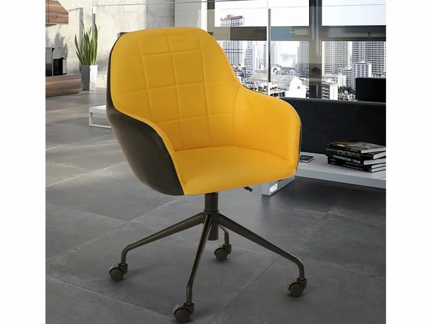 Online Silla de oficina giratoria acolchada de diseño moderno con altura ajustable Narew - Silla De Escritorio