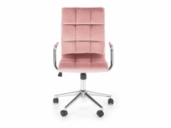Clearance MSO Silla de oficina infantil MAC de terciopelo con estructura de metal cromado Rosa