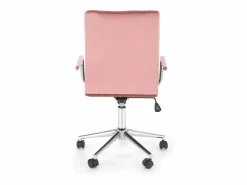 Clearance MSO Silla de oficina infantil MAC de terciopelo con estructura de metal cromado Rosa