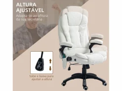 Vinsetto Silla de oficina Kleta con masaje + calefacción 107-116x67x74 cm